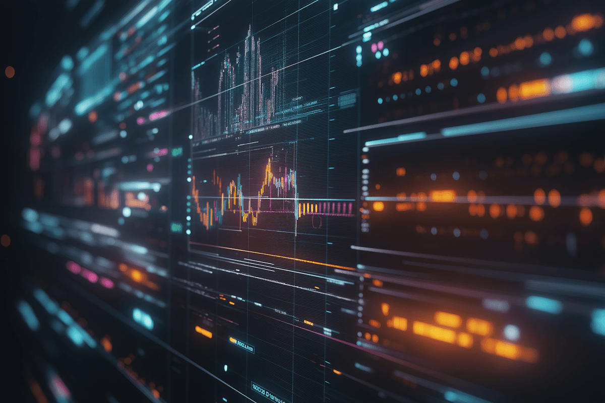 Futuristic data analytics display