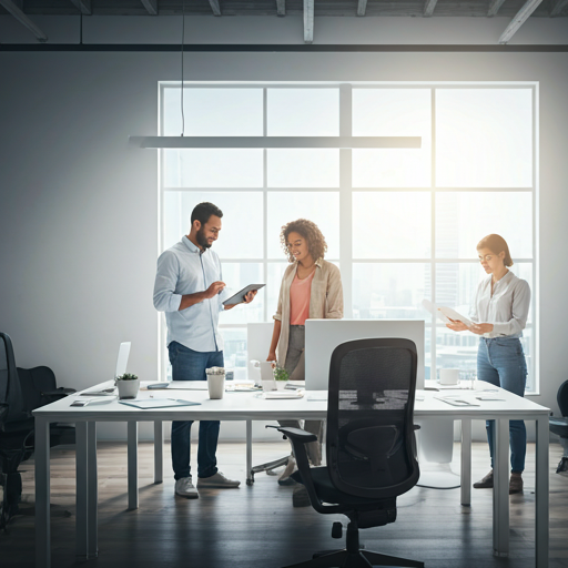 Team collaborating in modern office